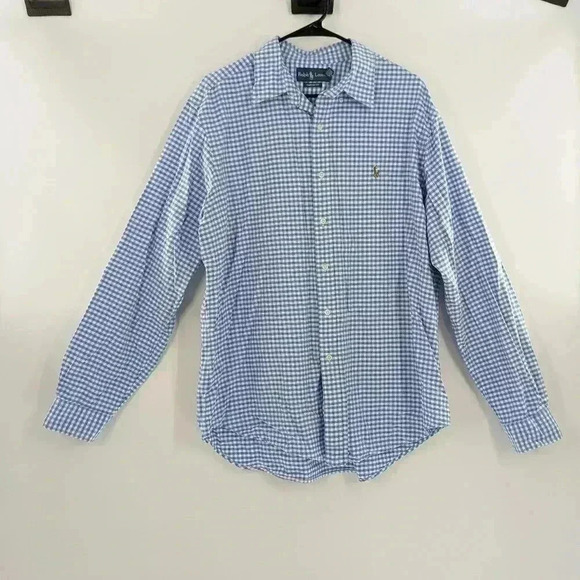 Ralph Lauren Other - Ralph Lauren Blue Checked Long Sleeve Button Down Shirt Size Xl Classic Fit